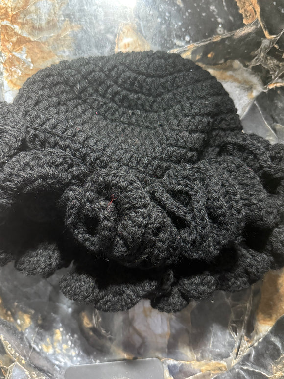 Black Ruffle Hat
